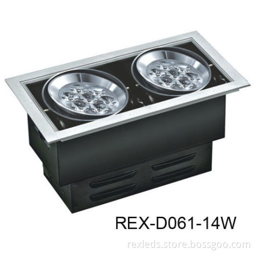 Rex - D061 7 14 21w Square Led Down Light Fixtures Grille Lamp For Star Hotel , 14pcs Episar 1w